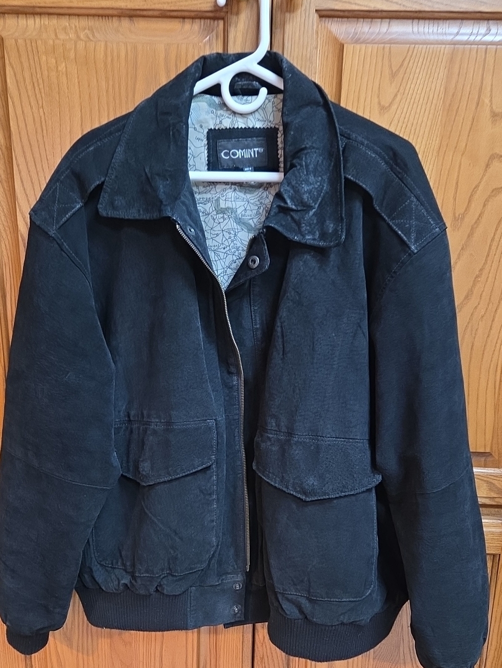 Mint Black Suede Bomber Jacket - Men's By Comint